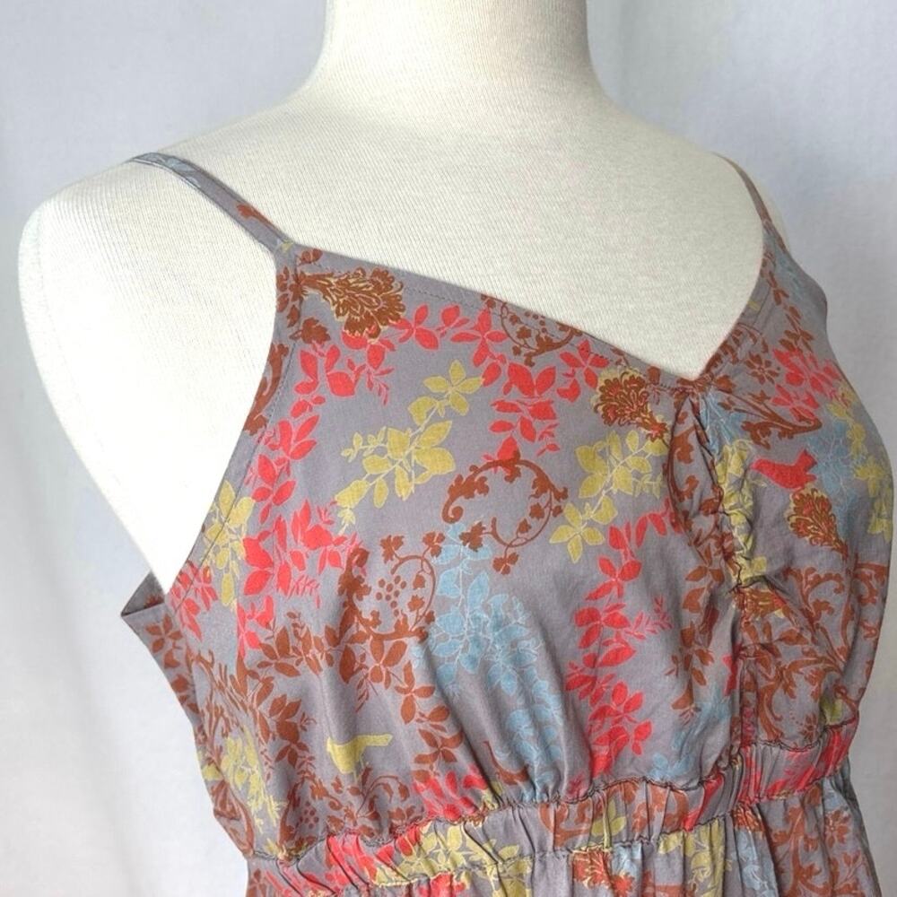 Aventura Organic Maxi Dress Sleeveless Sundress Woman’s  XL Floral Bird Print